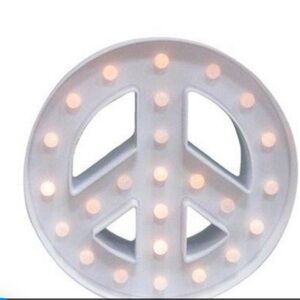 ROOM ESSENTIALS NWT peace marquee wall sign -white